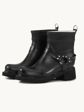 Ilse Jacobsen (38) Rub 54 Boot Black Ankle-High Biker Durable Stylish Bold NWT